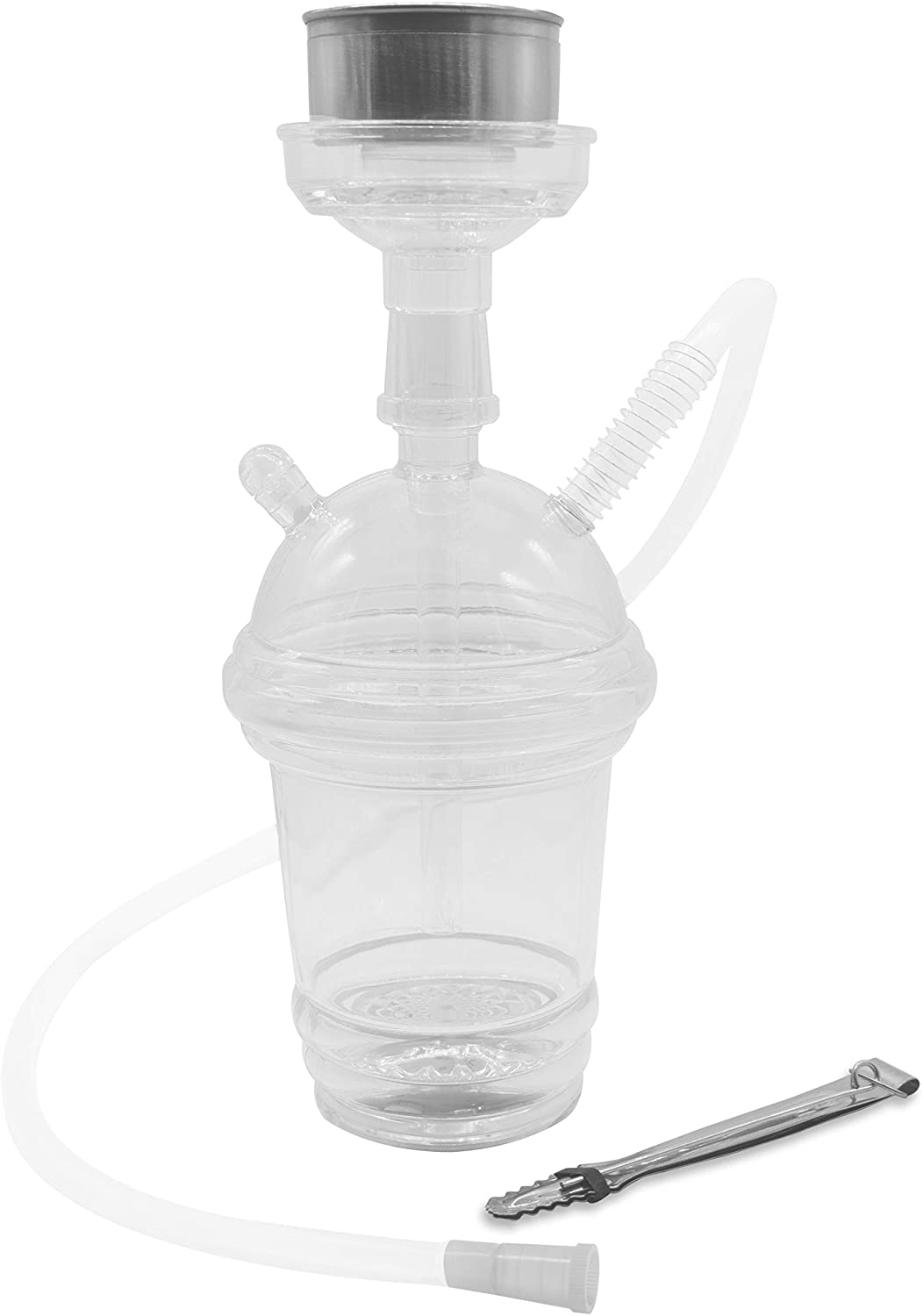 VeeBoost Cup Portable Hookah Set with Shisha Accessories, LED Water Pipe,  Flexible Tube, Charcoal Bowl, and Mouth Tip, Enhance Flavors and Aromas  with Large Percolator (Clear, Small) – Hookah Party City